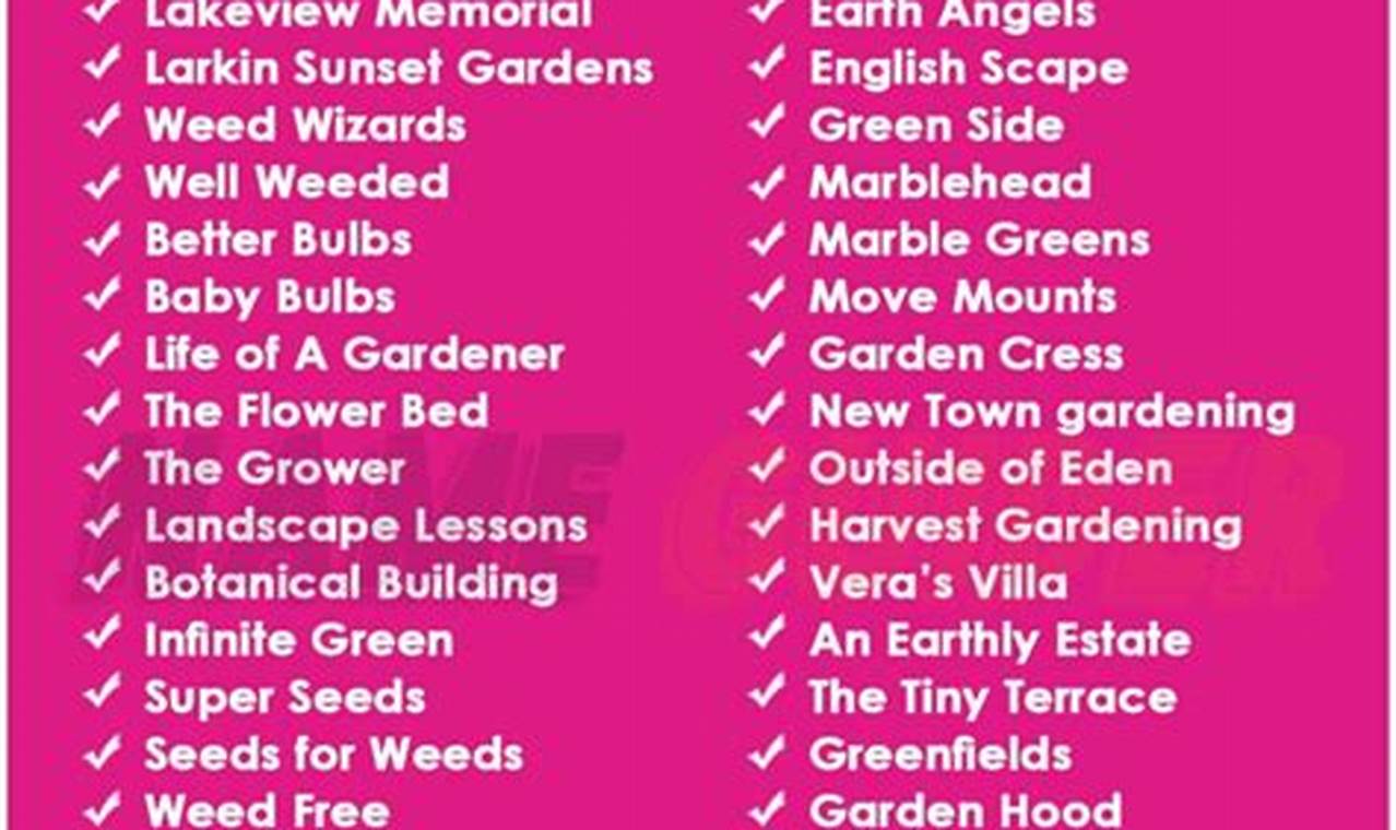 Garden Names: Find the Perfect Garden Title (+ Ideas!) The Ultimate Gardening Guide: Grow a Thriving Garden Year-Round Garden Names: Find the Perfect Garden Title (+ Ideas!) | The Ultimate Gardening Guide: Grow a Thriving Garden Year-Round