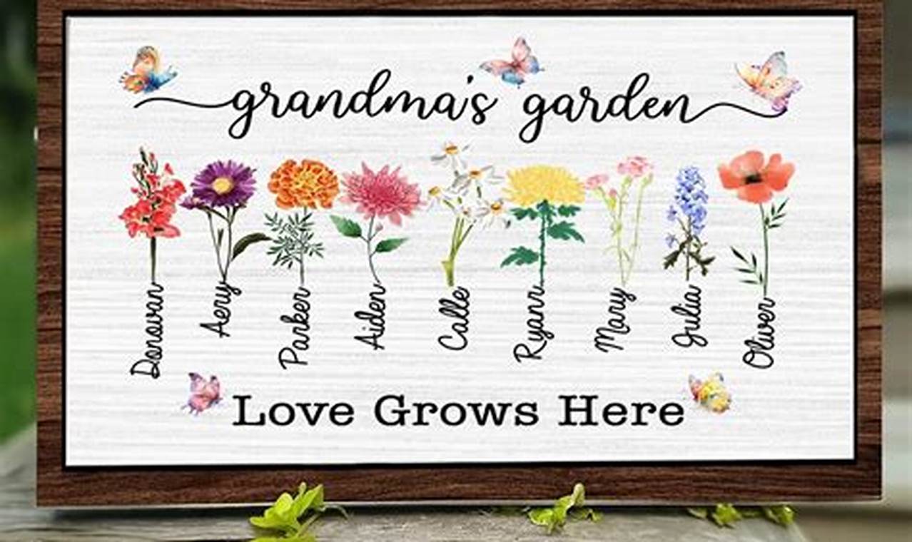 Personalized Grandma's Garden Sign: A Floral Touch for Your Garden | The Ultimate Gardening Guide: Grow a Thriving Garden Year-Round